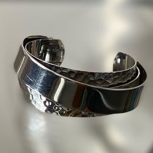 Stella & Dot 3 Intertwined Silver Cuff Bracelet